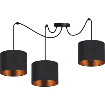 Závěsné svítidlo Candida černé kovové 3bodové nastavitelné do obýváku a jídelny