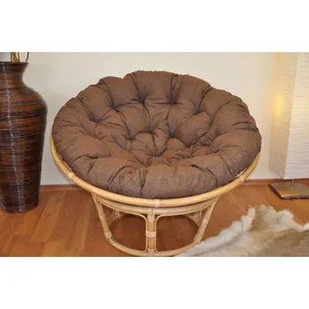 Papasan Ratanový papasan 110 cm medový polstr hnědý melír
