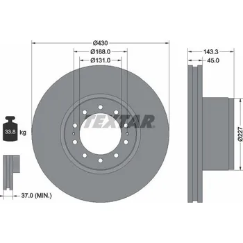 Brzdový kotouč Brzdový kotouč TEXTAR 93186700