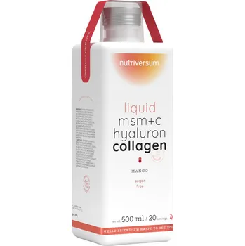 Kloubní výživa Nutriversum Tekutý MSM+C hyaluronový kolagen - Liquid MSM+C Hyaluron Collagen (500 ml, Mango)