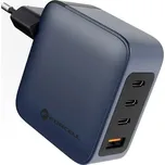 100W EU adaptér / nabíječka FORCELL - 3x USB-C + USB-A - černá / šedá