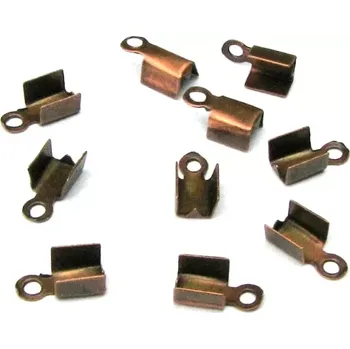 Materiál na výrobu šperku Koncovky na šňůrky staroměděné 8mm - 20 ks