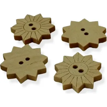 Knoflík Knoflíky dřevěná sluníčka 30" - 2 ks