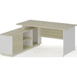 B2B Partner Kancelářský stůl se skříňkou MIRELLI 160x160 cm, levý, bílý/dub sonoma