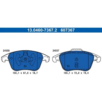 Brzdová destička Sada brzdových destiček, kotoučová brzda ATE 13.0460-7367.2