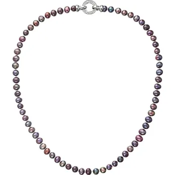 Náhrdelník Evolution Group Perlový náhrdelník z pravých říčních perel modrý 22001.3 dk.peacock