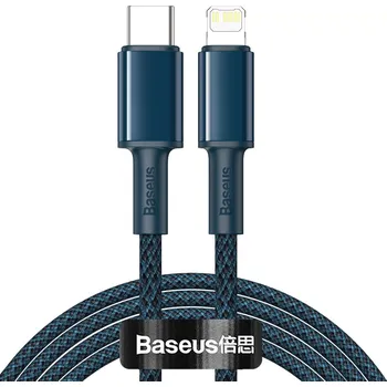 Datový kabel Baseus High Density Braided Series Fast Charging USB-C - Lightning 20W 2m Blue