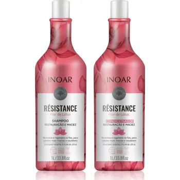 Kosmetická sada INOAR Résistance INOAR Résistance Flor de Lótus revitalizační šampon pro oslabené vlasy 1000 ml + INOAR Résistance Flor de Lótus kondicionér pro oslabené vlasy 1000 ml kosmetická sada