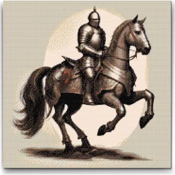 Diamantové malování Diamantové malování - Temný rytíř Velikost: 50x50cm, Rámování: Pouze srolované plátno, Diamanty: Kulaté