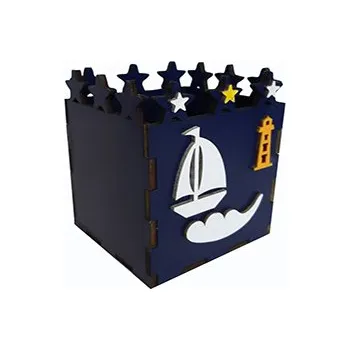 Dětské zboží Falixen Dřevěný tužkovník modrý čislo: 2