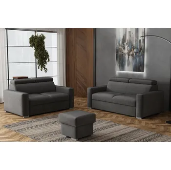 Sedací souprava Sedací souprava Petrit 3+2+taburet Kronos šedá