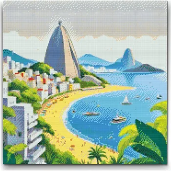 Diamantové malování Diamantové malování - Rio De Janeiro 2 Velikost: 50x50cm, Rámování: Pouze srolované plátno, Diamanty: Kulaté