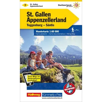 Kümmerly Frey/Hallwag vydavatelství mapa St.Gallen, Appenzellerland,Säntis 1:60 t. (č.7) voděodolná