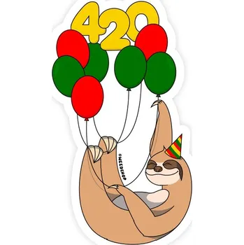 Nášivka WeedShop Samolepka Lenochod s balónky 420