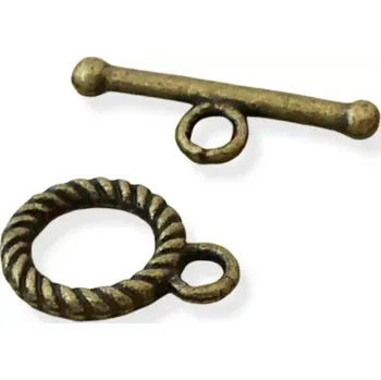 Materiál na výrobu šperku Americké zapínání starozlaté kroucené - 2 ks