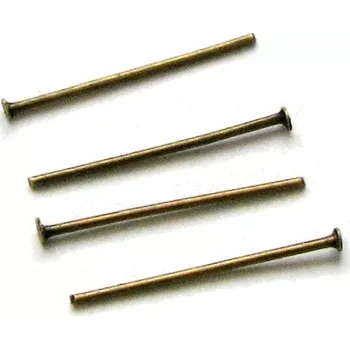 Materiál na výrobu šperku Ketlovací nýty starozlaté 20mm - 50 ks