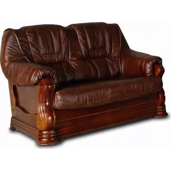 Pohovka Pohovka 2 Baron kožená, bílá/wenge (k1/8)