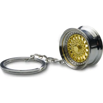 Přívěšek na klíče - lité kolo, zlaté