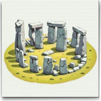 Diamantové malování Diamantové malování - Stonehenge 2 Velikost: 50x50cm, Rámování: Pouze srolované plátno, Diamanty: Kulaté