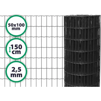 Pletivo Svařované pletivo H-plast antracit – 2,5 mm, 150 cm