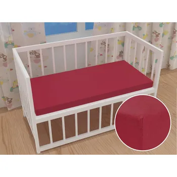 Prostěradlo Dětské jersey napínací prostěradlo do postýlky JR-010 Vínové 60 x 120 x 10 cm - do postýlky