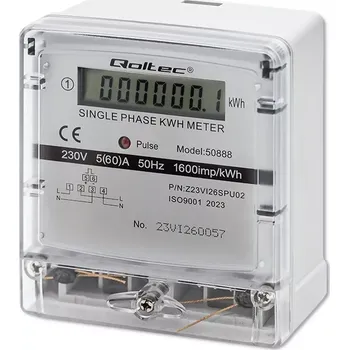 Jednofázový elektroměr Qoltec 230V s LCD displejem
