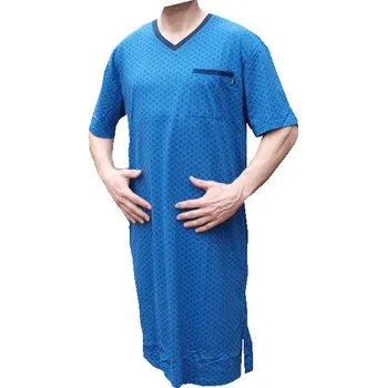 Pánská noční košile xcena Noční košile kr. rukáv modrá typ V Velikost: XL