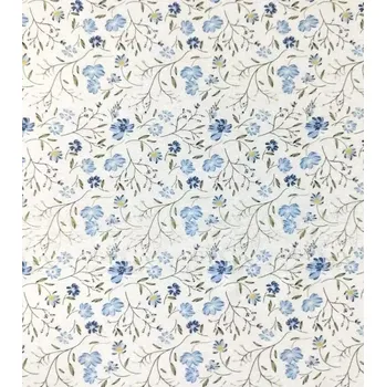 Loneta dekorační látka kvítky modré | RTex