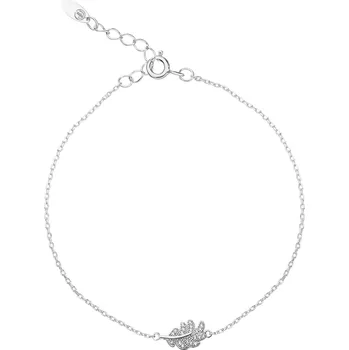 Náramek Stříbrný náramek se zirkony - list - AP531-1835