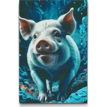 Diamantové malování Diamantové malování - Čuník v odstínech tmavě tyrkysové Velikost: 40x60cm, Rámování: Pouze srolované plátno, Diamanty: Kulaté