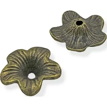 Materiál na výrobu šperku Kaplík květina starozlato - 1 ks