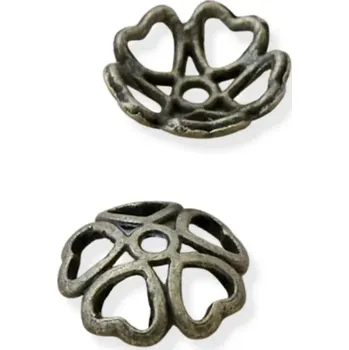 Materiál na výrobu šperku Kaplík starozlatý srdíčkový 11mm - 2 ks