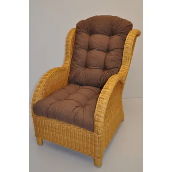 Křeslo Ratanové křeslo EAR medové polstr hnědý melír