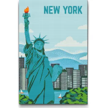 Diamantové malování Diamantové malování - New York, Spojené státy 2 Velikost: 40x60cm, Rámování: Pouze srolované plátno, Diamanty: Čtvercové