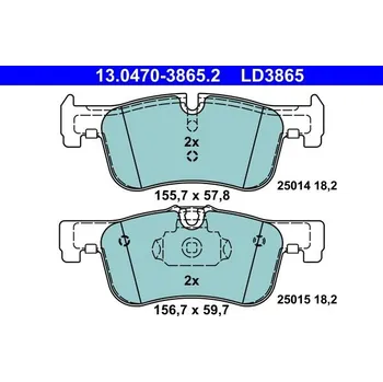Brzdová destička Sada brzdových destiček, kotoučová brzda ATE 13.0470-3865.2