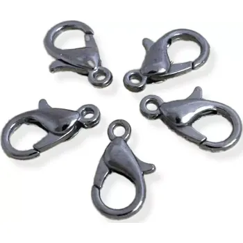 Materiál na výrobu šperku Zapínání karabinka gunmetal 12mm - 5 ks
