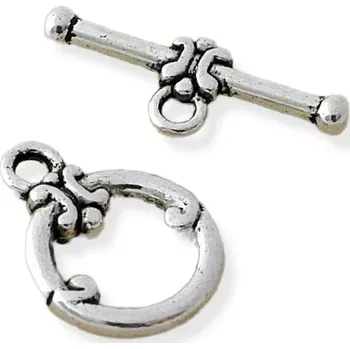 Materiál na výrobu šperku Americké zapínání starostříbrné ozdobné 14 mm