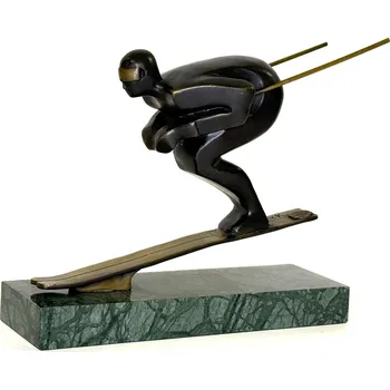 ALPSKÉ LYŽOVÁNÍ LYŽAŘ - BRONZOVÁ SOCHA