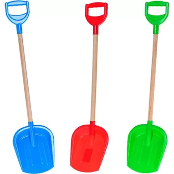 Pískoviště Lopatka 75cm s dřevěnou rukojetí 3barvy 12m+