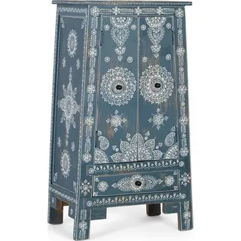 Orientální malovaná skříňka Ratlam 92cm modrá