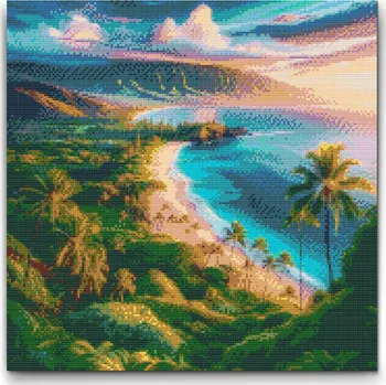 Diamantové malování Diamantové malování - Maui, Havaj Velikost: 50x50cm, Rámování: Pouze srolované plátno, Diamanty: Čtvercové