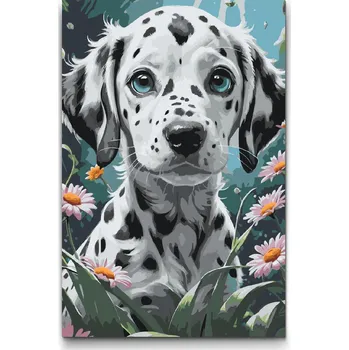 Malování podle čísel - Štěně dalmatina Velikost: 40x60cm, Rámování: Pouze srolované plátno