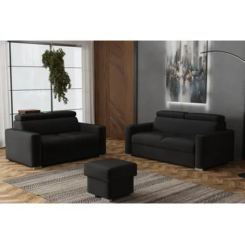 Sedací souprava Sedací souprava Petrit 3+2+taburet Kronos černá