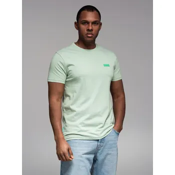Pánské tričko Pánské bavlněné tričko se zelenou nášivkou na hrudi - mint V4 OM-TSCT-0151 - L