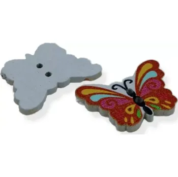 Knoflík Dřevěný knoflík motýlek I - 4 ks