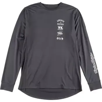cyklistický dres Troy Lee Designs Ruckus Ride Dres s dlouhým rukávem, Destroy, karbon - M