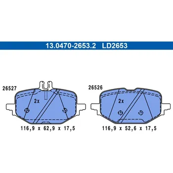 Brzdová destička Sada brzdových destiček, kotoučová brzda ATE 13.0470-2653.2