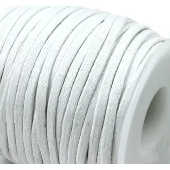 Bavlněná šňůrka 4mm plochá bílá - 5 m