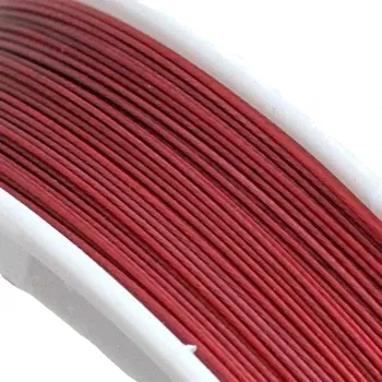 Materiál na výrobu šperku Ocelové lanko bordó 0,45mm - 5 m