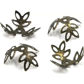 Materiál na výrobu šperku Kaplík starozlatý nastavitelný - 9 ks